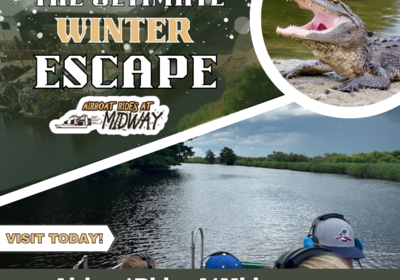 The Ultimate Winter Escape at Airboat Rides at Midway.
